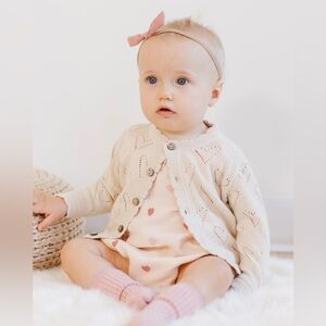 Quincy mae knit heart cardigan